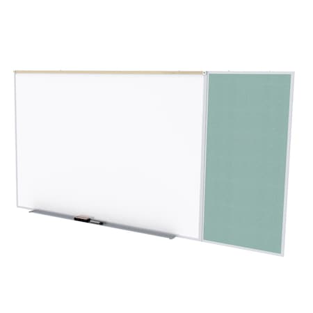 Ghent Combo Whiteboard/Bulletin, Mag Por/Vnyl, Styl C, 4 ft H x 16 ft W, Stone SPC416C-V-199